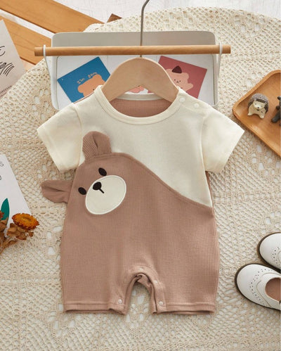 Peninsula Baby Baby Boys Color Blocking Ear Decoration Romper, Casual Daily Wear