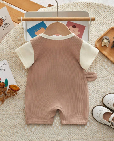 Peninsula Baby Baby Boys Color Blocking Ear Decoration Romper, Casual Daily Wear