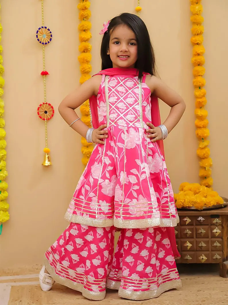 Girls Traditional Salwar Kurta Set with Dupatta